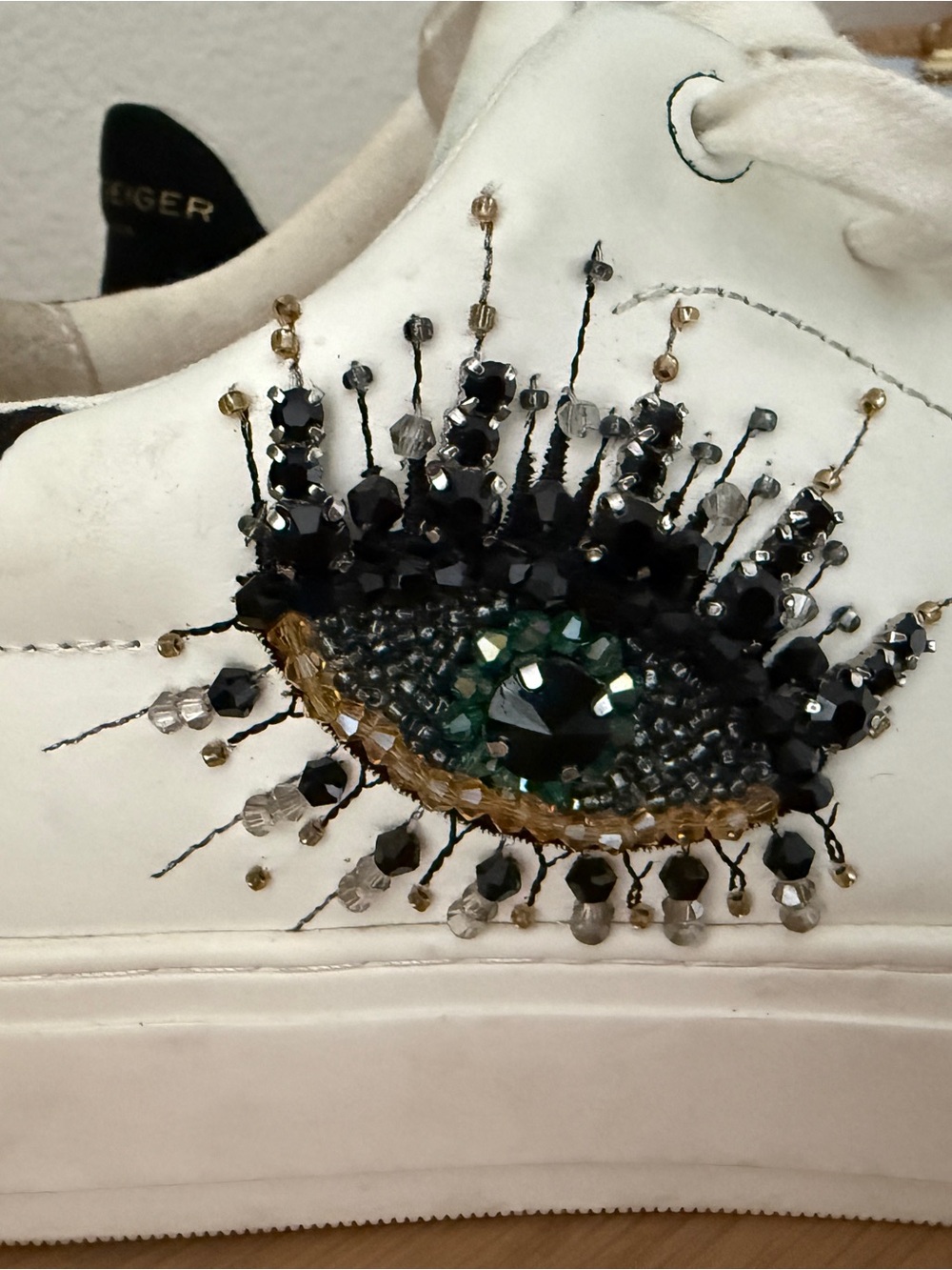 Kurt Geiger Laney Eye embellished platform sneaker Sz 40 - Picture 3 of 8